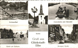 72167134 Glueckstadt Fortuna Bad Kirche Elbe Hafen Faehrschiff Kremper Strasse M - Glückstadt