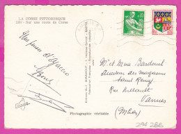 294288 / France - Sur Une Route De Corse Donkey Ânesse PC 1961 Ajaccio USED 0.10+0.05Fr. Blason De Oran, Moissonneuse - Covers & Documents