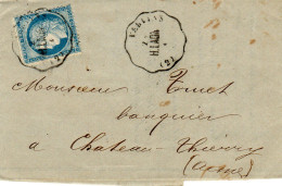 Aisne - LAC Affr N°60C Obl Convoyeur-station VERVINS H.AULN - 1849-1876: Klassieke Periode