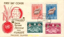 731542 MNH MALDIVAS 1963 CAMPAÑA MUNDIAL CONTRA EL HAMBRE - Malediven (...-1965)