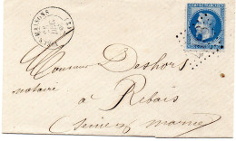 Aisne - Env Sans Corr Affr N° 29B Obl GC 4198 + Tàd Type 15 Viels-Maisons - 1849-1876: Klassieke Periode