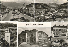 72163970 Leoben Hauptplatz Donawitz Stadtturm Hochschule Bergmannsbrunnen Leoben - Autres & Non Classés