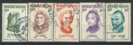FRANCE - 1956, PERSONALITIES STAMPS SET OF 5, USED. - Gebraucht