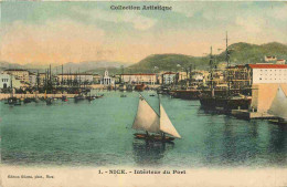 06 - Nice - Intérieur Du Port - Colorisée - CPA - Oblitération Ronde De 1910 - Voir Scans Recto-Verso - Transport Maritime - Port