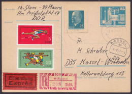 P80, R-Eilboten, Ankunft, Zusatzfr. Ganzsachenausschnitt Aus P76 U.a. Selten! - Postcards - Used