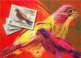 Animaux - Oiseaux - Faucon Crécerellette - Timbres Des Enfants De L'année 2000 - CPM - Voir Scans Recto-Verso - Birds