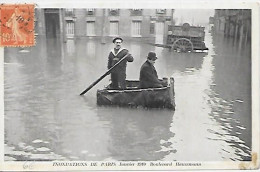 CPA Paris Inondations Janvier 1910 Boulevard Haussmann - District 09