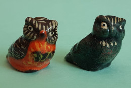 FEVE - FEVES -   (ou MINIATURES ?) -  LOT DE 2 JOLIES PETITES CHOUETTES   (OU HIBOUX ?) - Animals