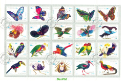 Fujeira 1972 Mi#1160-1179 "Exotic Butterflies & Birds" - Gest. CTO - Parrots