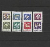 Yugoslavia 1960 Olympic Games Rome, Swimming, Cycling, Sailing, Equestrian, Fencing Etc. Set Of 8 MNH - Zomer 1960: Rome