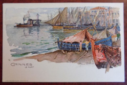 Cpa Litho Cannes ; Le Port - Ill. M. Wielandt - Cannes