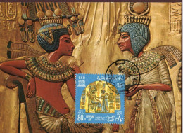 X0645 Egypt, Maximum 1974 King Tutankhamun's Treasure,king's Trone Showing The King And The Queen - Egyptologie