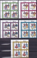 BRD, 1993 Nr. 1696-1700 **,  5 Viererblöcke Mit Eckrand Oben Links,  "Wohlfahrt: Deutsche Trachten (I)" - Unused Stamps