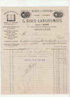 16-G.Biais-Langoumois....Maison De Papeterie, Reliures & Cartonnages..Angoulême ..(Charente)...1891 - Imprimerie & Papeterie