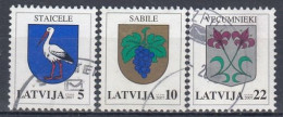 LATVIA 693-695,used,falc Hinged - Letonia