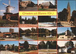 72159231 Haren Groningen Teilansichten Kirche Windmuehle Schwimmbad Bauernhof Ha - Other & Unclassified