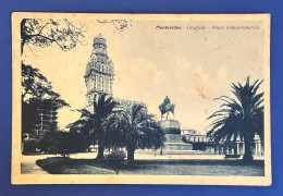 819 URUGUAY MONTEVIDEO PLAZA INDEPENDENCIA RARE POSTCARD - Uruguay