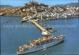 72159192 Ibiza Islas Baleares Dampfer Faehre Hafen Fliegeraufnahme Ibiza - Other & Unclassified