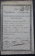 GENT 1819 DEN OPENBAEREN AMPTENAER BELAST MET DE BORGERLYKEN STAET DER STAD GEND  ( HUWELIJK ) - Documents Historiques