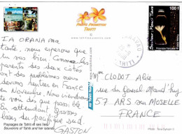 POLYNÉSIE-FRANÇAISE N°843 (y&t) Tarovoa 29 Septembre 2008 Pour Ars-sur-Moselle - CP Tahiti - Covers & Documents