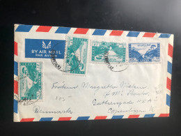 1949-52 Liban 2 Used Stamps Covers Posted To Denmark Europe See Photos - Liban