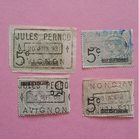 5 C. 100 F. Et Au Dessus - Annulation Jules Pernod Avignon 1899 - 1900 (4 Timbres) - Zegels