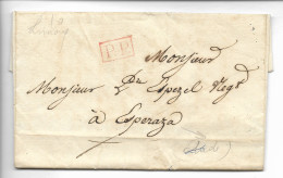 LIMOUX Aude Pli De Limoux, Sans Cachet à Date Uniquement P.P. Rouge Avis De Décès Fév. 1832   ....G - Autres & Non Classés