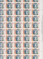 2001 New Millennium Leonardo Da Vinci Sheet-MNH (5 X 10) BULGARIA / Bulgarie - Unused Stamps