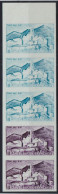 FRANCE. N°1311. Saint-Paul De Vence. Essais En Bande De 5 Bord De Feuille. Luxe. - Farbtests 1945-…