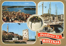 72157471 Rovinj Istrien Panorama Hafen Segelschiff Denkmal Croatia - Croatie