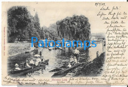 229386 UK MOLESEY LOCK VIEW PARTIAL & BOAT CIRCULATED TO GERMANY POSTAL POSTCARD - Andere & Zonder Classificatie