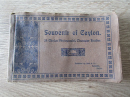 CARNET / LIVRET SOUVENIR OF CEYLON SRI LANKA 24 CHOICE PHOTOGRAPHIC CHARACTER STUDIES JEUNES FILLES SEINS NUS - Sri Lanka (Ceylon)