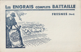 Buvard -  Les Engrais BATTAILLE - Fresnes Nord - Autres & Non Classés
