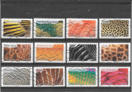 FRANCE 2024   LES ANIMAUX EN COULEURS   SERIE COMPLETE DE 12 TIMBRES ADHESIFS OBLITERES - Used Stamps