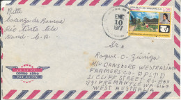 Honduras Air Mail Cover Sent To Australia 10-1-1977 Cover Damaged In The Left Side Also Stamps On The Backside Of The Co - Honduras