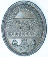 Plaque De Métier, POSTE AUX CHEVAUX, RELAIS DE ST BARTHELEMY, Postillon Départ N°3,   Par AMELING, Passage Du Saumon - Placas De Matriculación