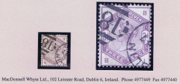 Ireland Dublin GB Used In 1883-84 QV 3d Lilac Lettered BJ, Very Fresh Used With Neat DUBLIN/186 Duplex - Andere & Zonder Classificatie