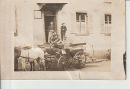 2421-314 Derniére Mise En Vente Carte Photo  Attelage à 2 Chevaux Char à Banc   Retrait Le 08-06 - A Identifier