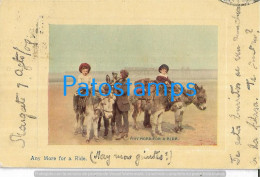 229389 UK COSTUMES CHILDREN A DONKEY ANY MORE FOR A RIDE CIRCULATED TO URUGUAY POSTAL POSTCARD - Andere & Zonder Classificatie