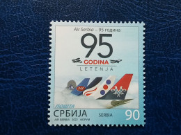 Stamp 3-16 - Serbia 2022, STAMP, Air Serbia – 95 Years, AVION, PLANE, AVIO - Serbia