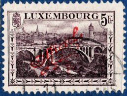 Luxemburg 1923 Service 5 Fr Perf 12½, 1 Value Cancelled - Dienstmarken