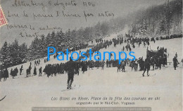 229390 FRANCE LAC BLANC WINTER SKI RACING FESTIVAL PLACE CIRCULATED TO ARGENTINA POSTAL POSTCARD - Other & Unclassified