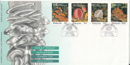 Malaysia FDC 18-1-1995 Mushrooms Complete Set Of 4 With Nice Cachet - Maleisië (1964-...)