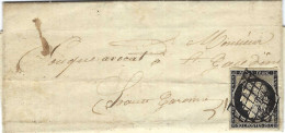 FRANCE 1849:  LAC De Fos-s-Mer (BdR) Du 12.03.1849 Pour St Gaudens (Hte Garonne) Avec Le Y&T 3a - 1849-1850 Cérès