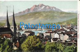 229392 SWITZERLAND LUZERN & PILATUS VIEW PANORAMA CIRCULATED TO US POSTAL POSTCARD - Otros & Sin Clasificación