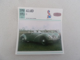 1950 - 1953 - Voitures Grand Tourisme - Allard K1 - Moteur 8 Cylindres En V - Grande-Bretagne - Fiche Technique - - Voitures De Tourisme