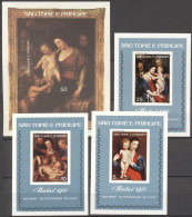 S. Tomè 1977, Christmas, Painting By Rubens,  4BF IMPERFORATED - Madones