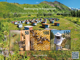 Stamps Kyrgyzstan 2019 MNH - Combined Sheet. 140-142N. Beekeeping In Kyrgyzstan. - Kirghizistan