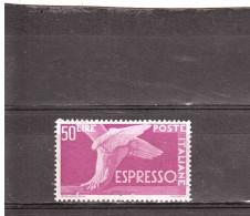 1955 L.50 DEMOCRATICA ESPRESSO - Eilpost/Rohrpost