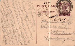 India Postal Stationery George VI 1/2A Pipar Cds To Bombay - Népal